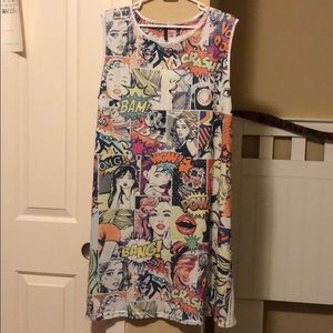 Adorable comic strip cotton dress
